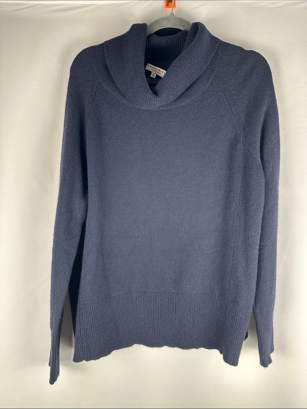 Aritzia Community Navy Blue Alpaca Wool Cowl Neck Sweater